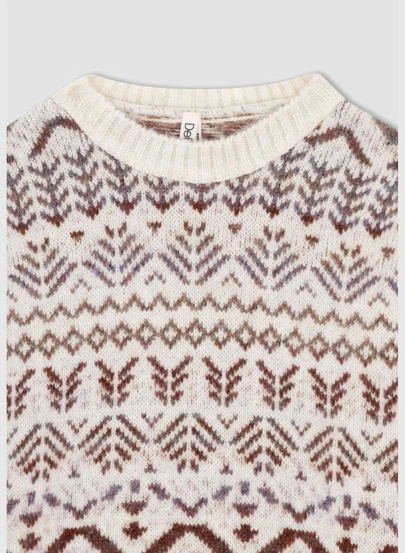 DeFacto Girl Regular Fit Crew Neck Long Sleeve Tricot Pullover