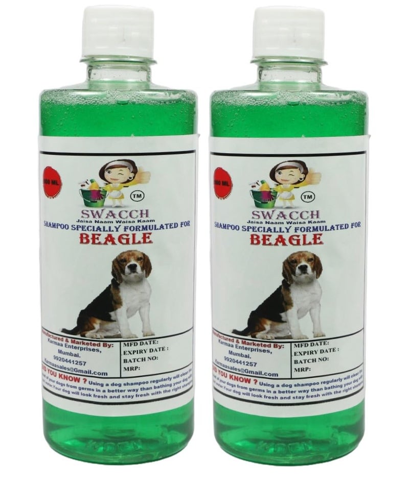 swacch Shampoo | Puppy Safe Shampoo | PH Balanced | Ditch to Itch for Beagle Dog Shampoo 500ml Pack of 2 (Neem Alovera) + Spike Ball Chew Toy Combo Pack - Image 2