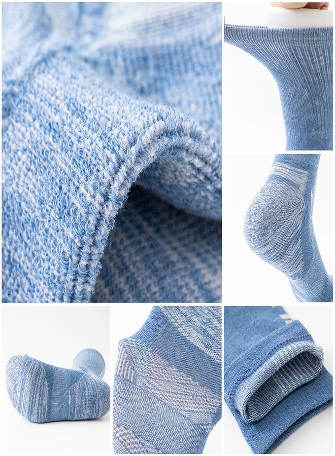 JOYNÉE 6 Pairs Mens Crew Cushion Socks Work Athletic Running Socks Casual Breathable Socks for Men,Sock Size:10-13 - Image 2