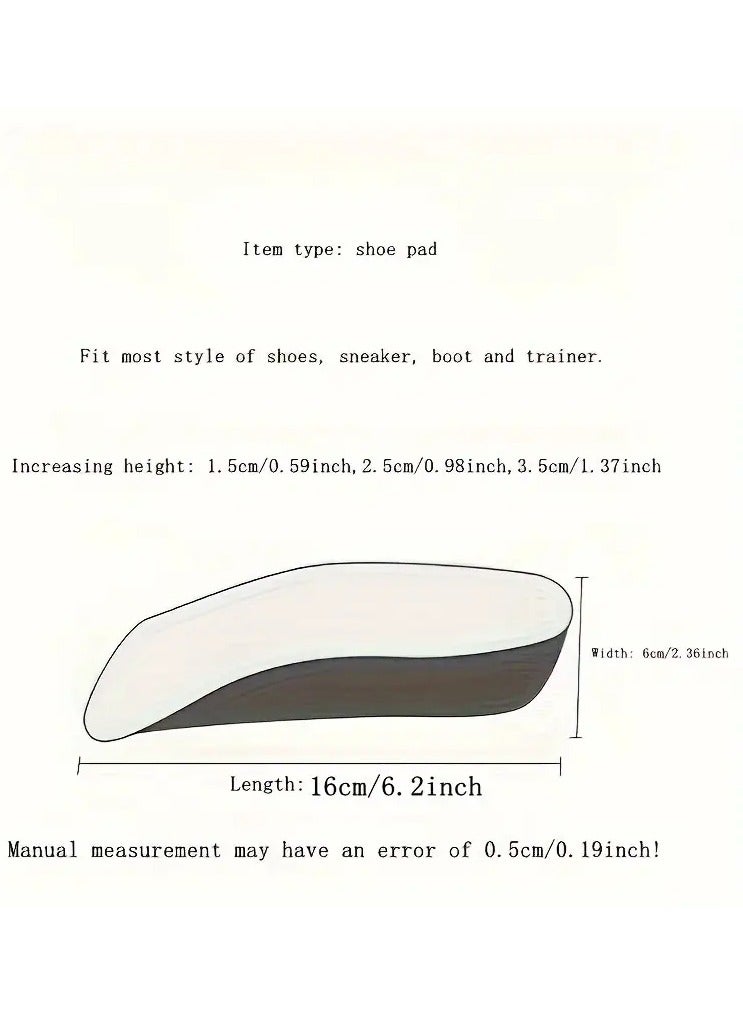 جلوسكي 1 زوج ارتفاع زيادة الأقدام للرجال النساء الأحذية مسطحة القدم قوس دعم الأقدام العظام أحذية رياضية كعب رفع الذاكرة رغوة أحذية وسائد 3.5 سم - Image 3