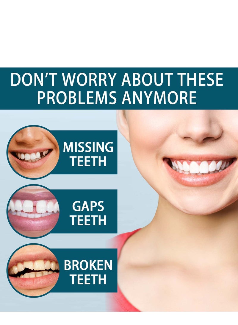 إيلهو طقم إصلاح الأسنان، أطقم أسنان قابلة للتعديل، قوالب أطقم أسنان مؤقتة قابلة للتخصيص لاستعادة ابتسامة واثقة - Image 2