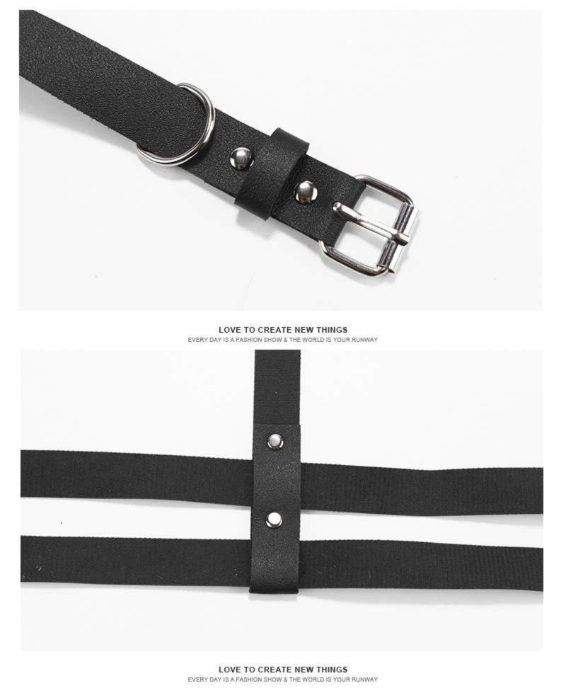 Punk-style cosplay prop belt with integrated suspenders for a fashionable and waist-slimming look - Image 3