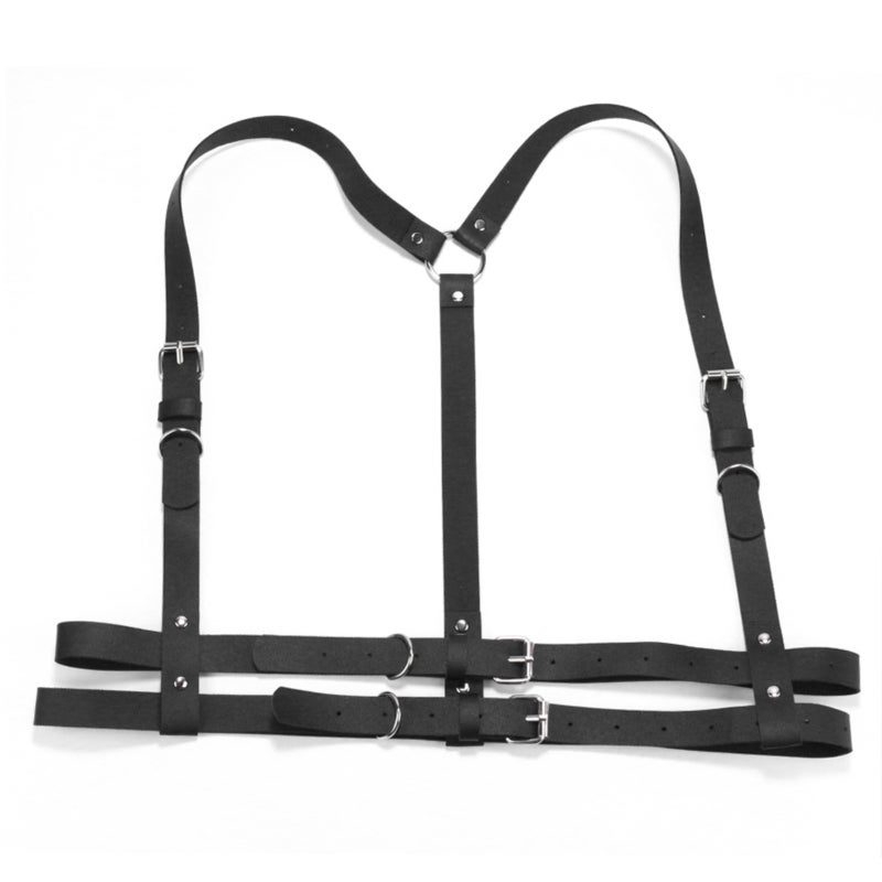 Punk-style cosplay prop belt with integrated suspenders for a fashionable and waist-slimming look - Image 1