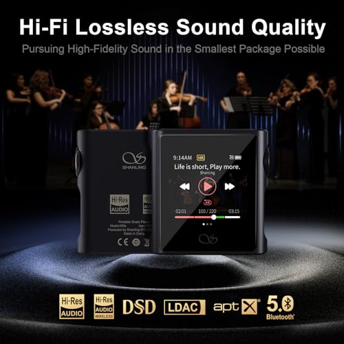 SHANLING M0s MP3 Player with Bluetooth 5.0 Hi-Fi Lossless Sound Music Player Portable Digital Audio Player 1.54” HD Touch Lasts 10 Hours 3.5mm/Type-C Jack(Without SD Card) - Image 3