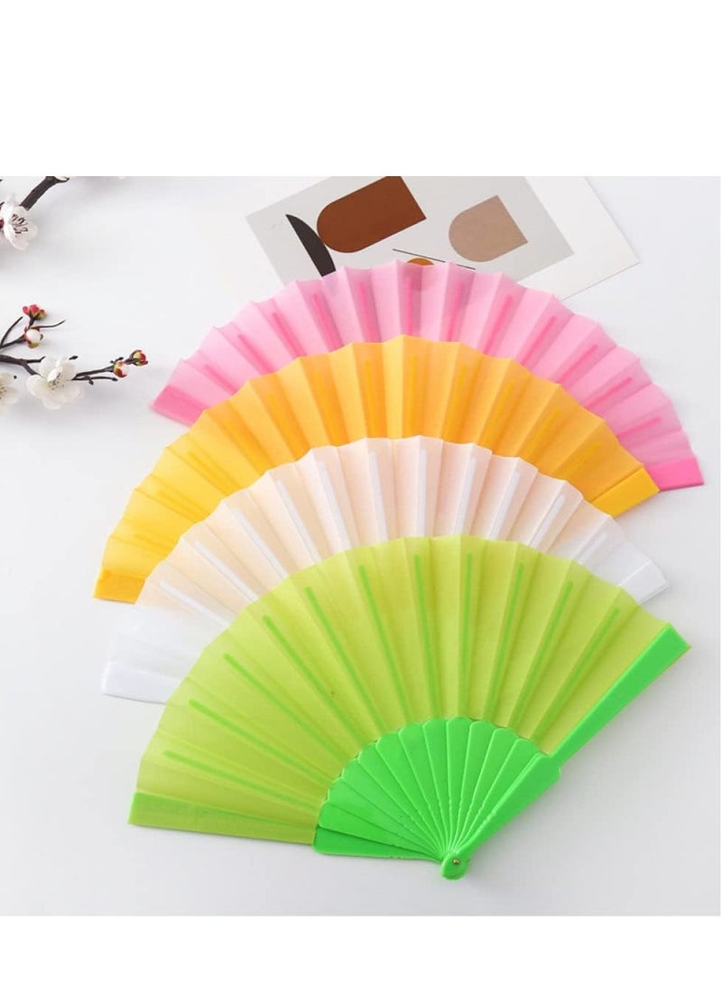 Elegant Large Foldable Plastic Hand Fan (Color May Vary) - Image 2
