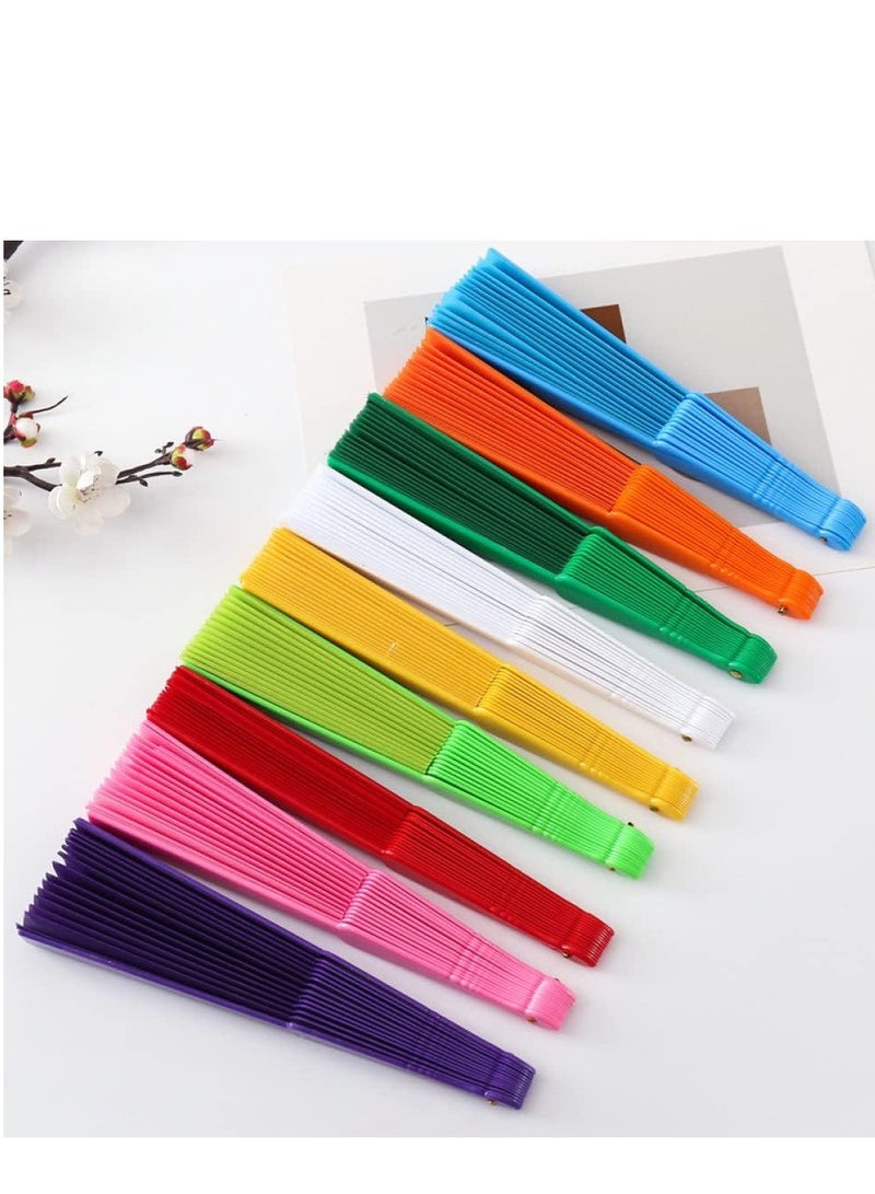 Elegant Large Foldable Plastic Hand Fan (Color May Vary) - Image 3