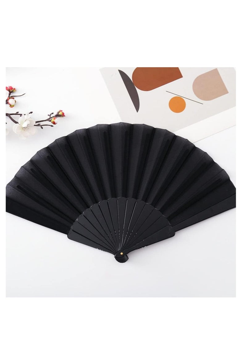 Elegant Large Foldable Plastic Hand Fan (Color May Vary) - Image 1