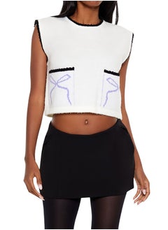FOREVER 21 Cropped Bow Sweater Vest  - Image 1