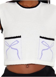 FOREVER 21 Cropped Bow Sweater Vest  - Image 5