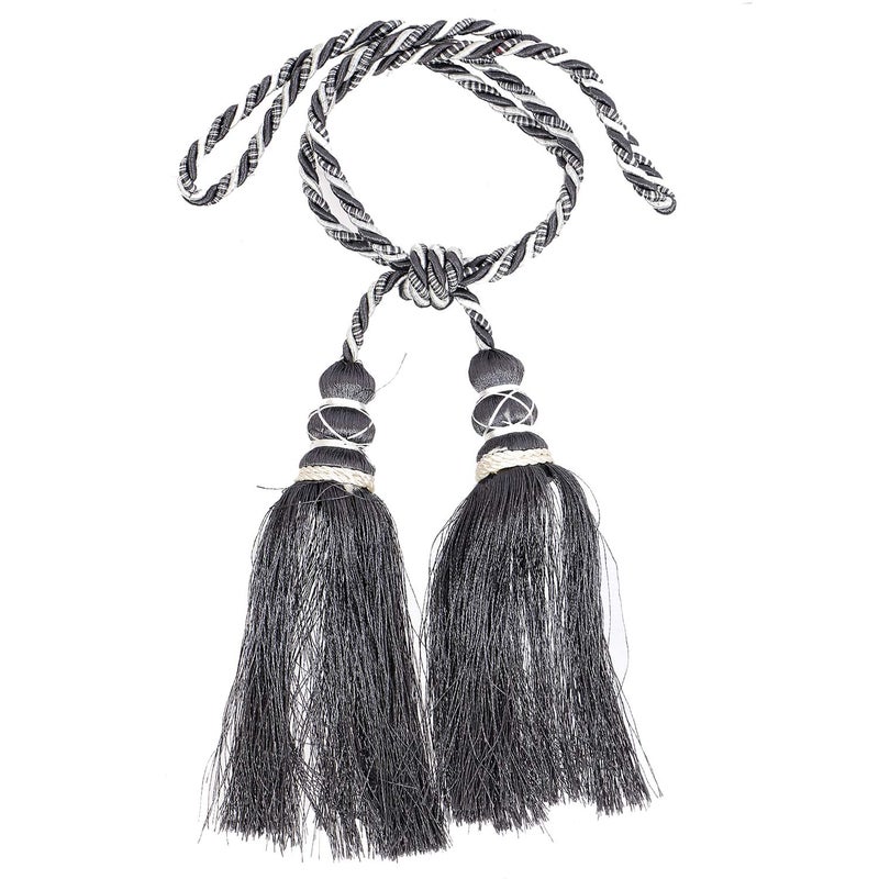 Kuber Industries Kuber Industries Polyester 6 Pieces Curtain Tie Back Tassel Set Grey CTKTC33480 - Image 3