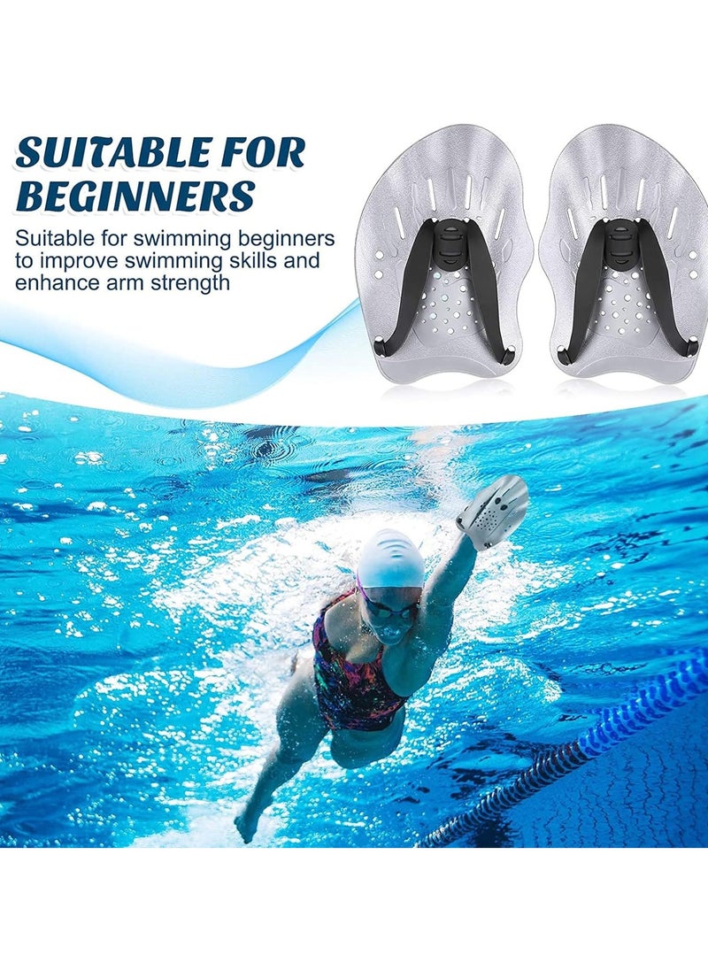 PYC Swimming Paddles for Hands, Swimming Training Hand Paddles with Adjustable Straps, Swim Paddles for Adult Children Unisex Professional Swimming Accessories - 1 Pair  - Image 2
