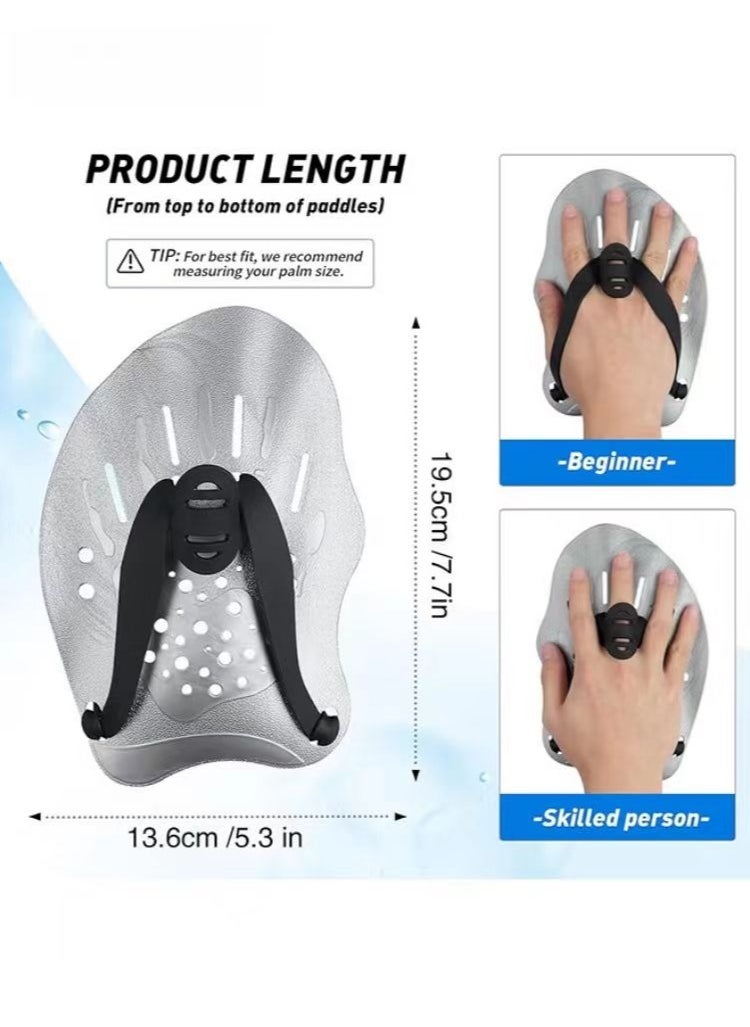 PYC Swimming Paddles for Hands, Swimming Training Hand Paddles with Adjustable Straps, Swim Paddles for Adult Children Unisex Professional Swimming Accessories - 1 Pair  - Image 5