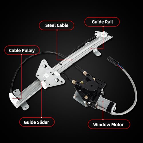 OVANOH Front Left Driver Side Power Window Regulator with Motor Assembly Compatible For Dodge Durango 1998-2003 Dakota 2000-2004 741-649 5066431AC - Image 3