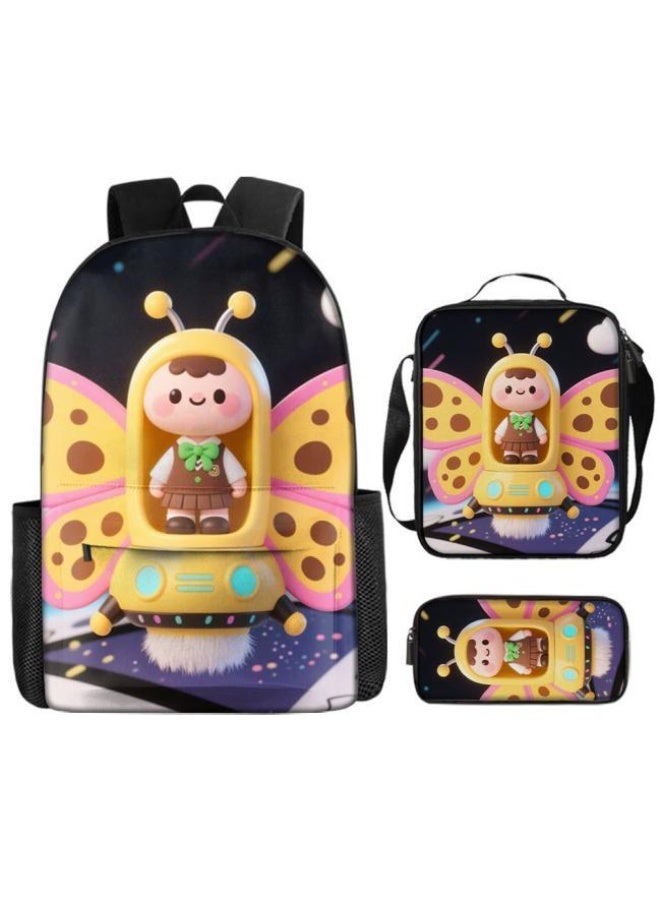 Bright Li Fire Cute cartoon embellishment, double-shoulder pen bag set (students, children, friends' outings, mountain climbing sports, etc. can be used) - 84 - Image 2