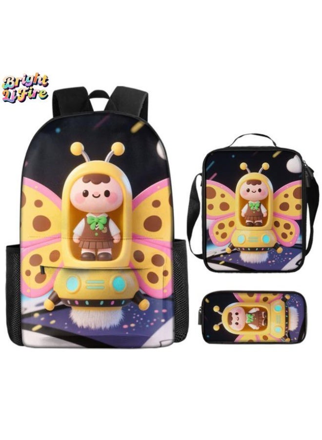 Bright Li Fire Cute cartoon embellishment, double-shoulder pen bag set (students, children, friends' outings, mountain climbing sports, etc. can be used) - 84 - Image 1