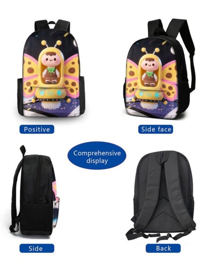 Bright Li Fire Cute cartoon embellishment, double-shoulder pen bag set (students, children, friends' outings, mountain climbing sports, etc. can be used) - 84 - Image 3