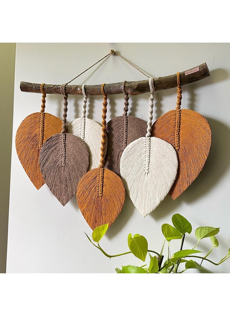 Ninastore Macrame Decorative Wall Ornament Leaf Model Stylish Design 
