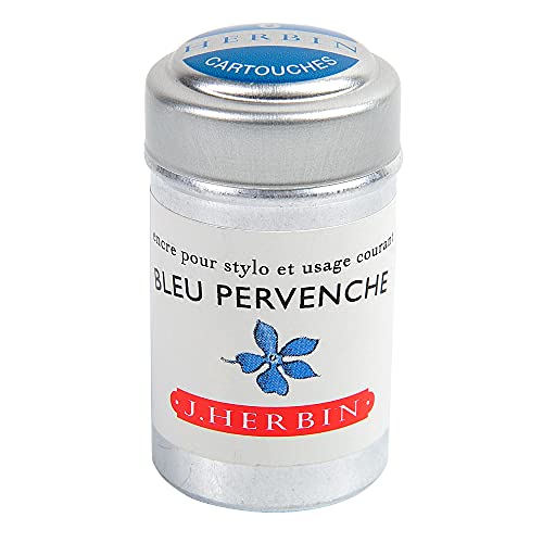Jacques Herbin Herbin Fountain Pen Ink - 1 tin of 6 cartridges - Bleu Pervenche - Image 3