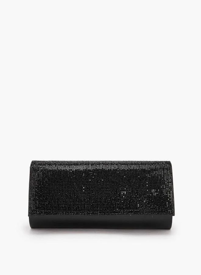 Paprika Embellished Clutch With Chain Strap