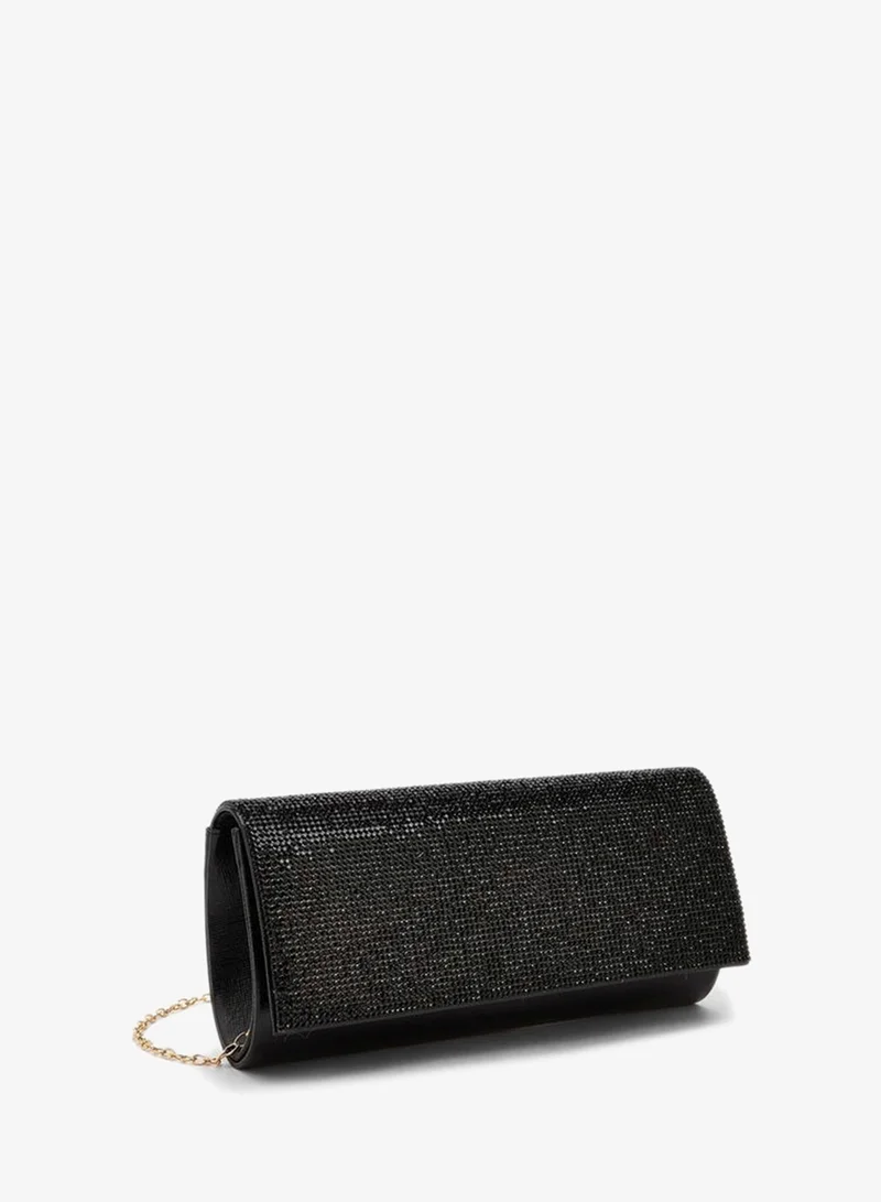 Paprika BLACK Embellished Clutch With Chain Strap for Women | Best Price UAE