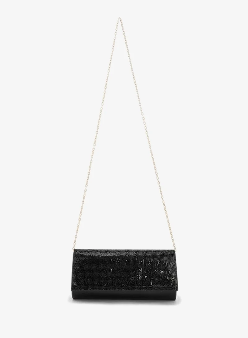 Paprika Embellished Clutch With Chain Strap