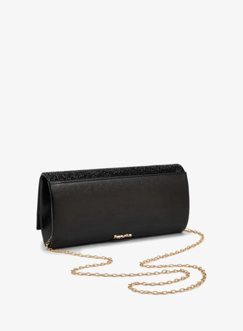 Paprika BLACK Embellished Clutch With Chain Strap for Women | Best Price UAE