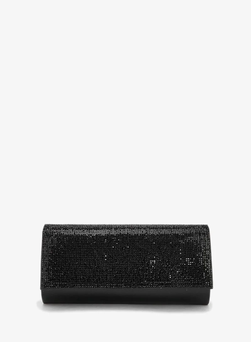 Paprika Embellished Clutch With Chain Strap