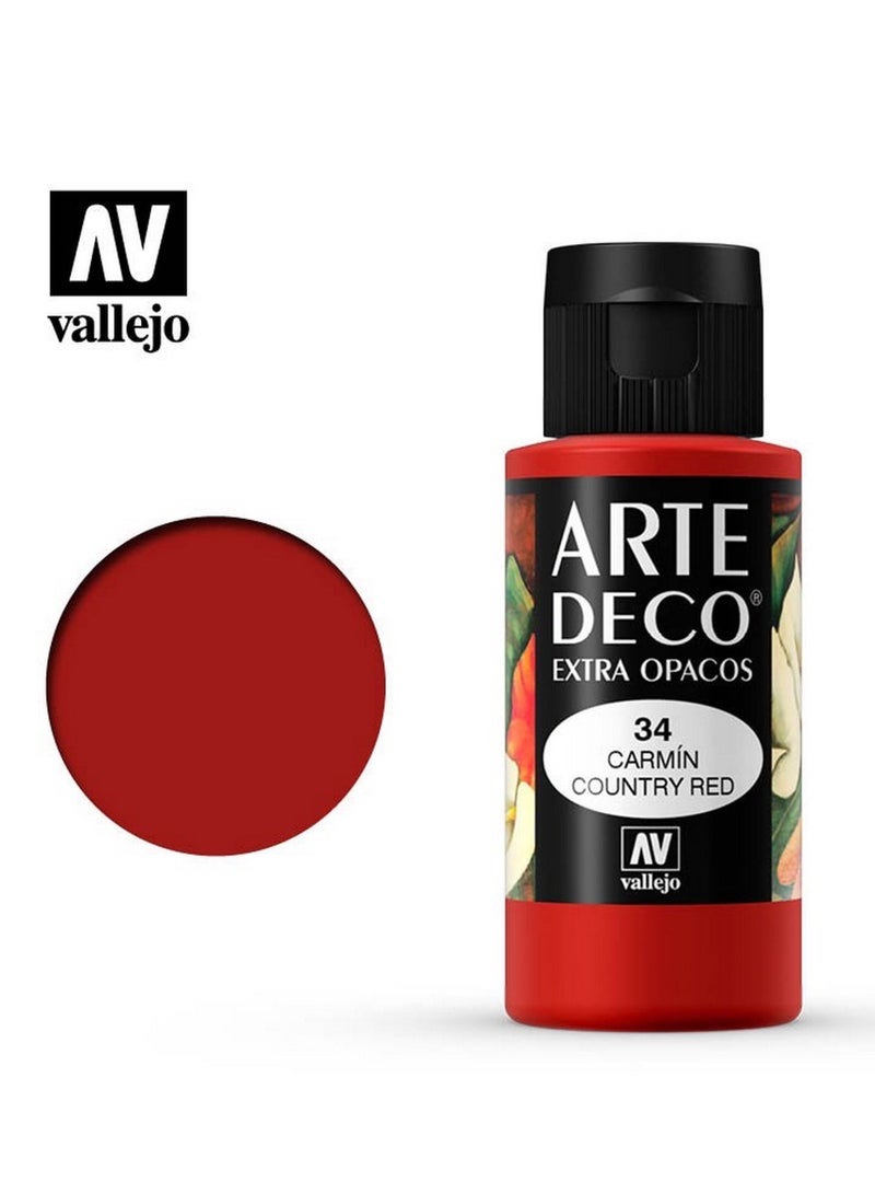 فاليجو آرت ديكو، أحمر ريفي، 60 مل - طلاء أكريليك فاخر للأعمال اليدوية والأثاث والفنون الزخرفية - Image 2