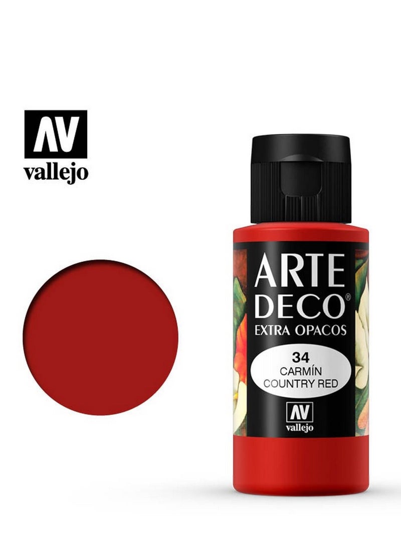 فاليجو آرت ديكو، أحمر ريفي، 60 مل - طلاء أكريليك فاخر للأعمال اليدوية والأثاث والفنون الزخرفية - Image 1