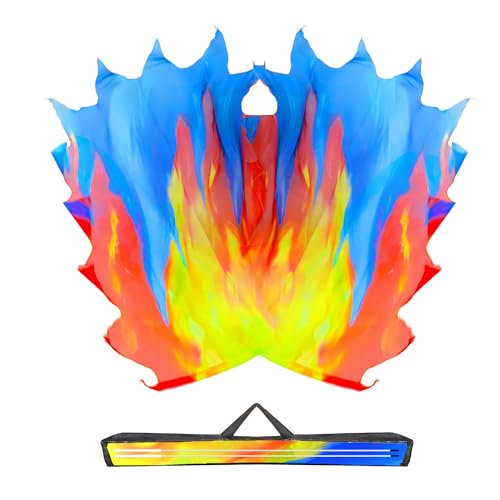 Baisdan 54"x45" Worship Flags for Dance Church, Praise Dance Flags for Worship, Holy Water and Fire Flag with Flexible Rods & Carrying Bag, 2 Pack, Yellow Red Blue - Image 1