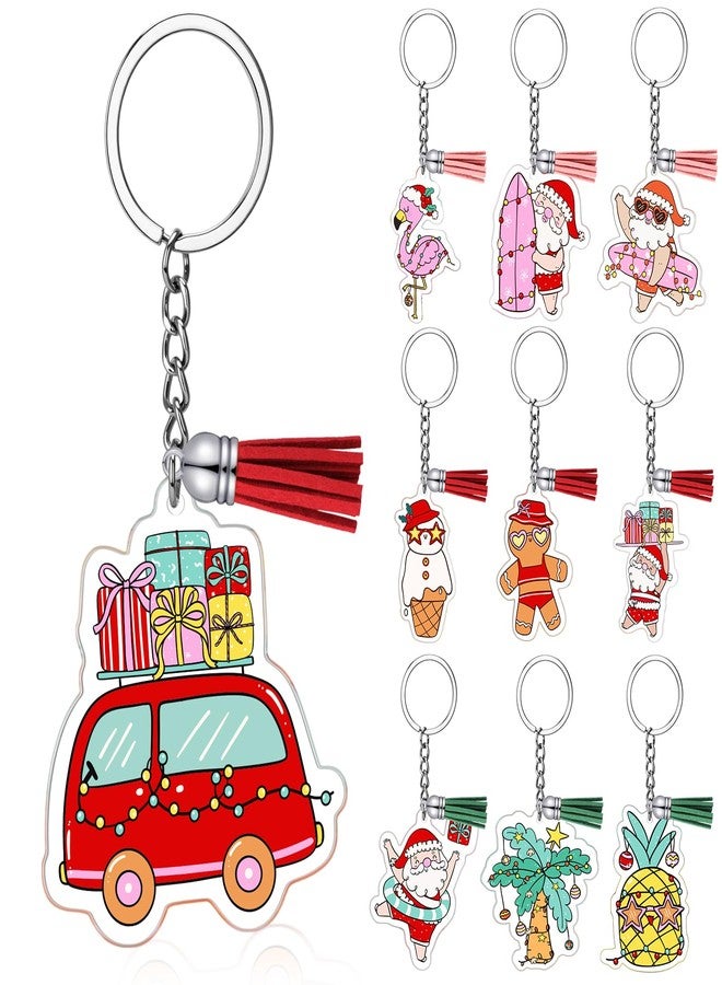 سوريو مجموعة هدايا حفلات عيد الميلاد من Sureio، 30 قطعة، سلاسل مفاتيح أكريليك، هدايا بالجملة، زينة حفلات عيد ميلاد سانتا الاستوائية بنمط هاواي، لوازم عيد الميلاد، زينة معلقة، هدايا للطلاب في كرنفالات المدارس - Image 1