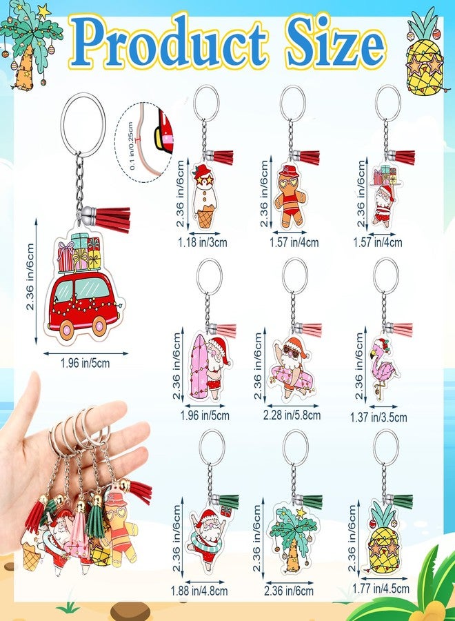 سوريو مجموعة هدايا حفلات عيد الميلاد من Sureio، 30 قطعة، سلاسل مفاتيح أكريليك، هدايا بالجملة، زينة حفلات عيد ميلاد سانتا الاستوائية بنمط هاواي، لوازم عيد الميلاد، زينة معلقة، هدايا للطلاب في كرنفالات المدارس - Image 2