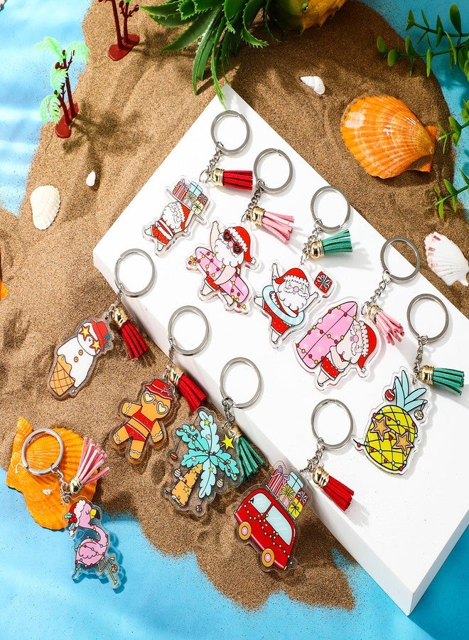 سوريو مجموعة هدايا حفلات عيد الميلاد من Sureio، 30 قطعة، سلاسل مفاتيح أكريليك، هدايا بالجملة، زينة حفلات عيد ميلاد سانتا الاستوائية بنمط هاواي، لوازم عيد الميلاد، زينة معلقة، هدايا للطلاب في كرنفالات المدارس - Image 4