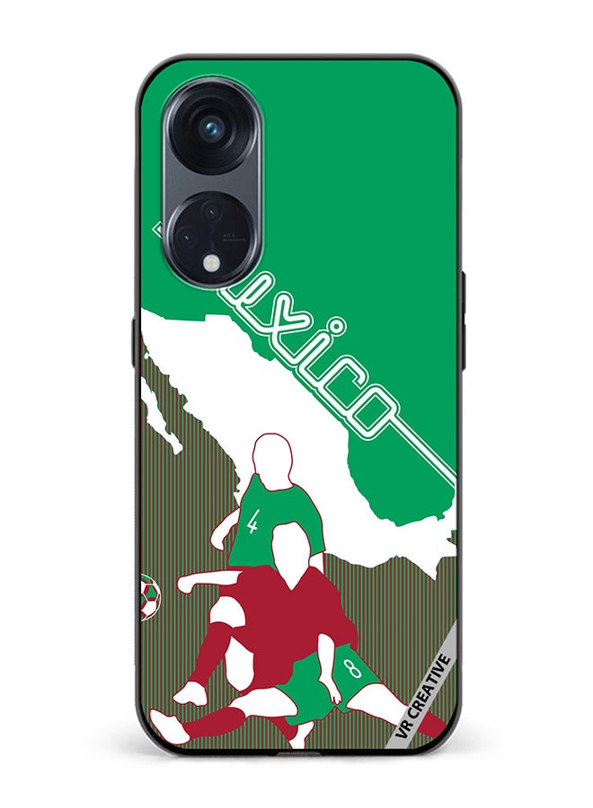 VR CREATIVE Protective Case Cover For Oppo Reno8 T 5G Mexico Football Soccer Players Design Multicolour - Image 1