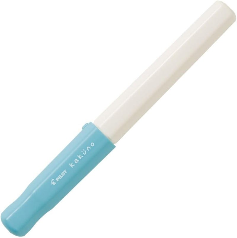 قلم حبر سائل كاكونو ذو رأس رفيع، جسم أبيض وغطاء أزرق فاتح (FKA-1SR-SLF)
