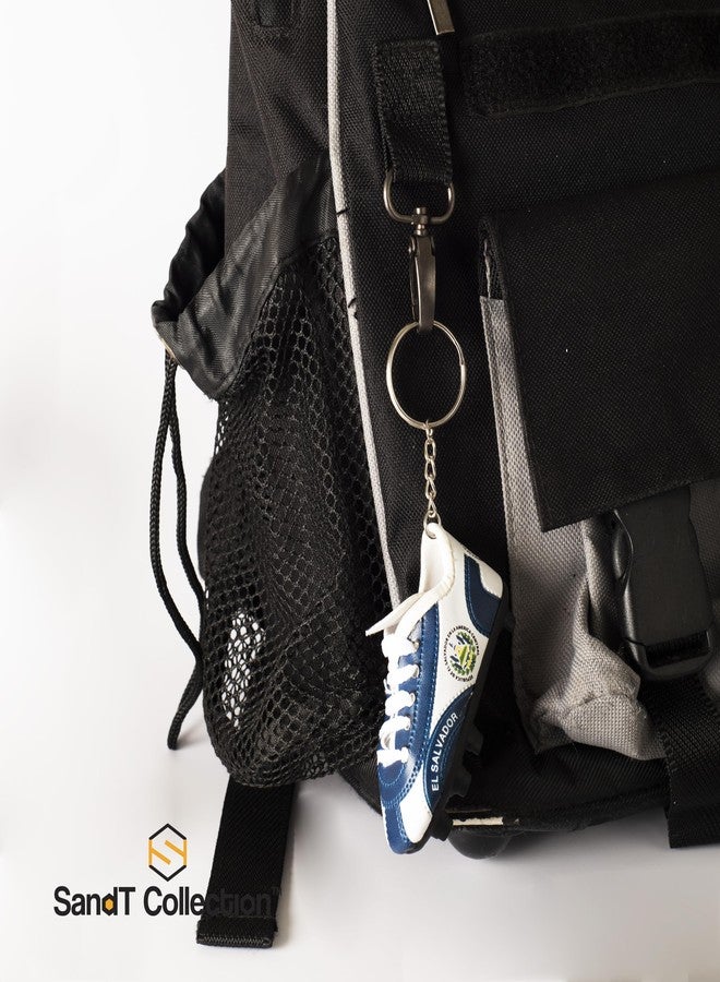 SandT Collection 3 Pack Soccer Shoe Keychains Sneaker with Cleats Country Souvenir Keyrings (El Salvador) - Image 2