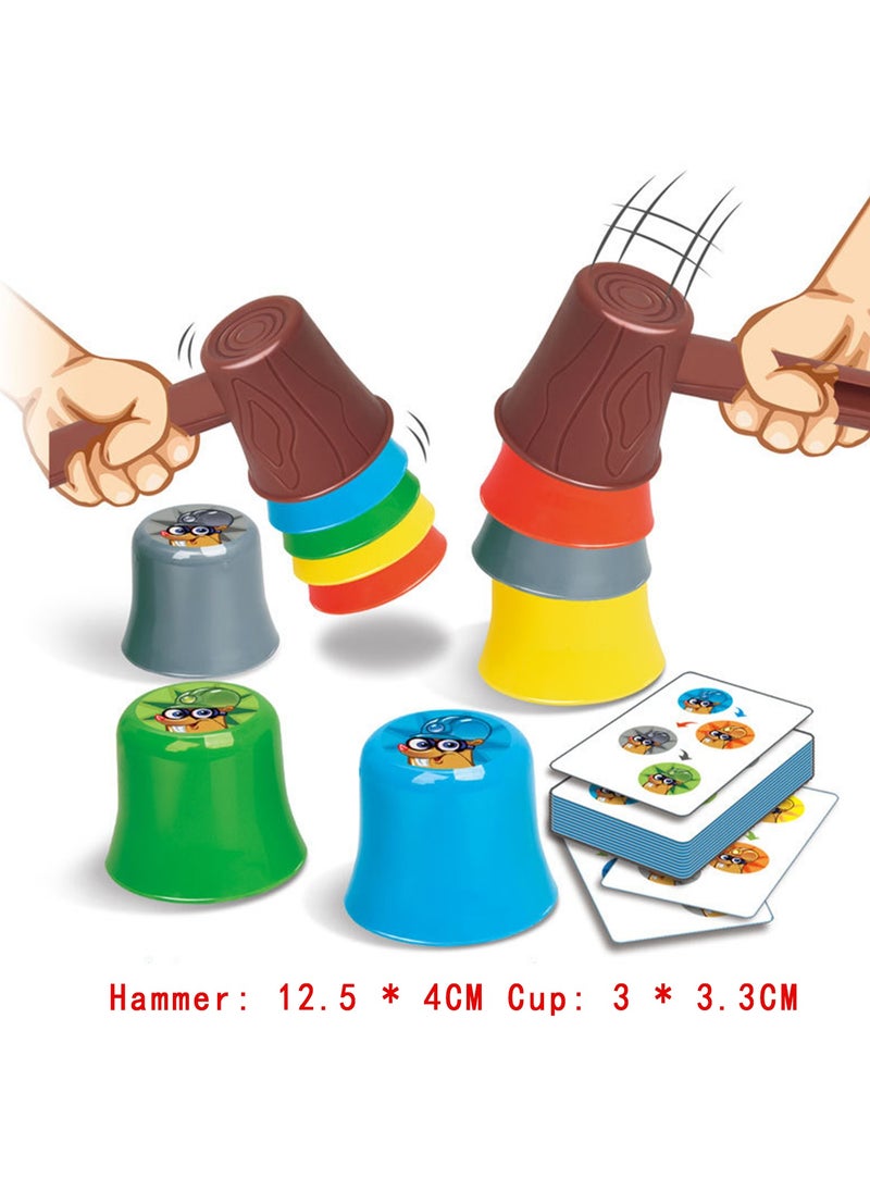 YelaJoy - Stacking Cup Gopher Game, Mini Happy Gopher Stacking Cup Tapping Game, Educational Colour and Shape Matching Game, Parent-Child Interactive Early Learning Game, Boys, Girls, Teenagers, Adults Classic - Image 1