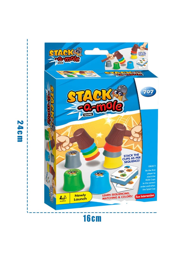 YelaJoy - Stacking Cup Gopher Game, Mini Happy Gopher Stacking Cup Tapping Game, Educational Colour and Shape Matching Game, Parent-Child Interactive Early Learning Game, Boys, Girls, Teenagers, Adults Classic - Image 1