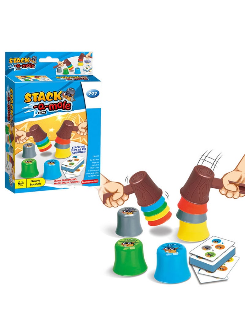 YelaJoy - Stacking Cup Gopher Game, Mini Happy Gopher Stacking Cup Tapping Game, Educational Colour and Shape Matching Game, Parent-Child Interactive Early Learning Game, Boys, Girls, Teenagers, Adults Classic - Image 1