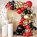 MEBAY Red Black Gold Balloons Arch Kit with Gold Confetti 166Pcs Red Gold Black Balloons Garland for Birthday Wedding Anniversary Movie Casino Night Hollywood New Years Festival Decorations - Image 2