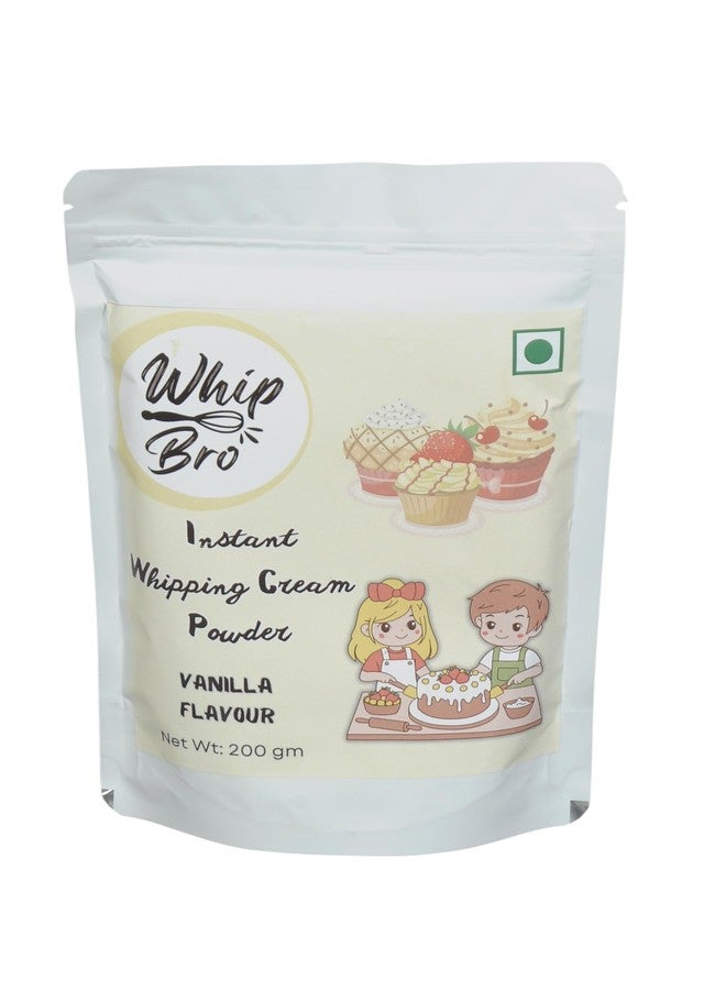 VINTOP WhipBro Whipping Cream Powder (200g) | Vanilla Flavour | Instant Dessert & Bakery Cream | Easy to Whip | Rich & Smooth Texture - Image 1