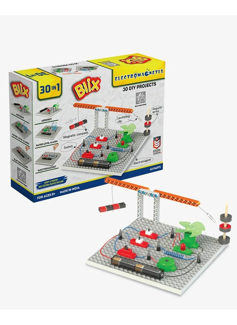 Blix Electromagnetix, 30-in-1 Science Project, Electromagnetics STEM Toy, Educational Kit, DIY Building Set, Construction Toys, Ages 8+  - Image 1