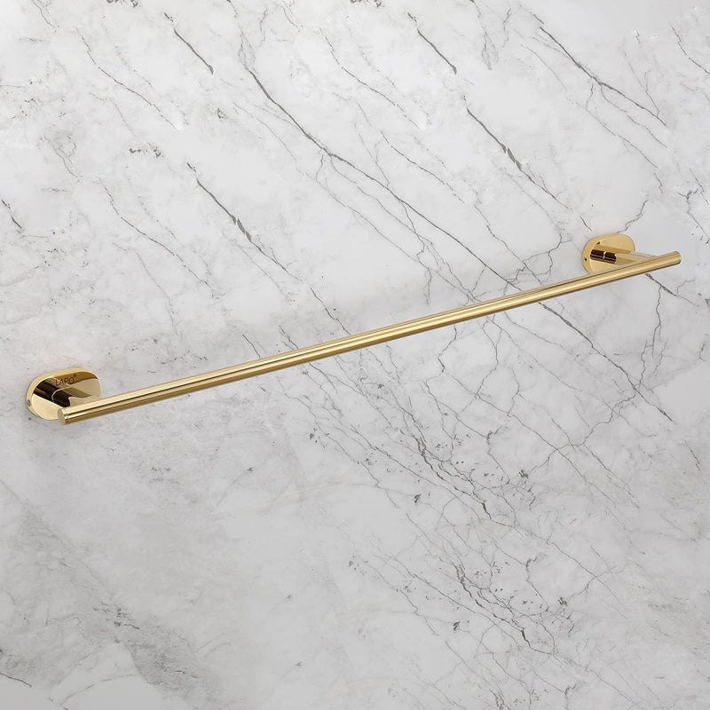 LAPO Stainless Steel 304 Grade Towel Rod for Bathroom | Towel Stand | Bathroom Accessories | Towel Bar | Towel Hanger(24 inch, Gold Finish) - Image 3