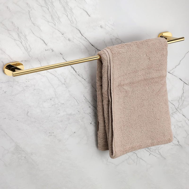 LAPO Stainless Steel 304 Grade Towel Rod for Bathroom | Towel Stand | Bathroom Accessories | Towel Bar | Towel Hanger(24 inch, Gold Finish) - Image 1