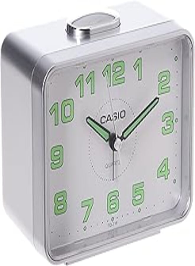 Casio TQ-218-8DF Analog Alarm Clock, Grey