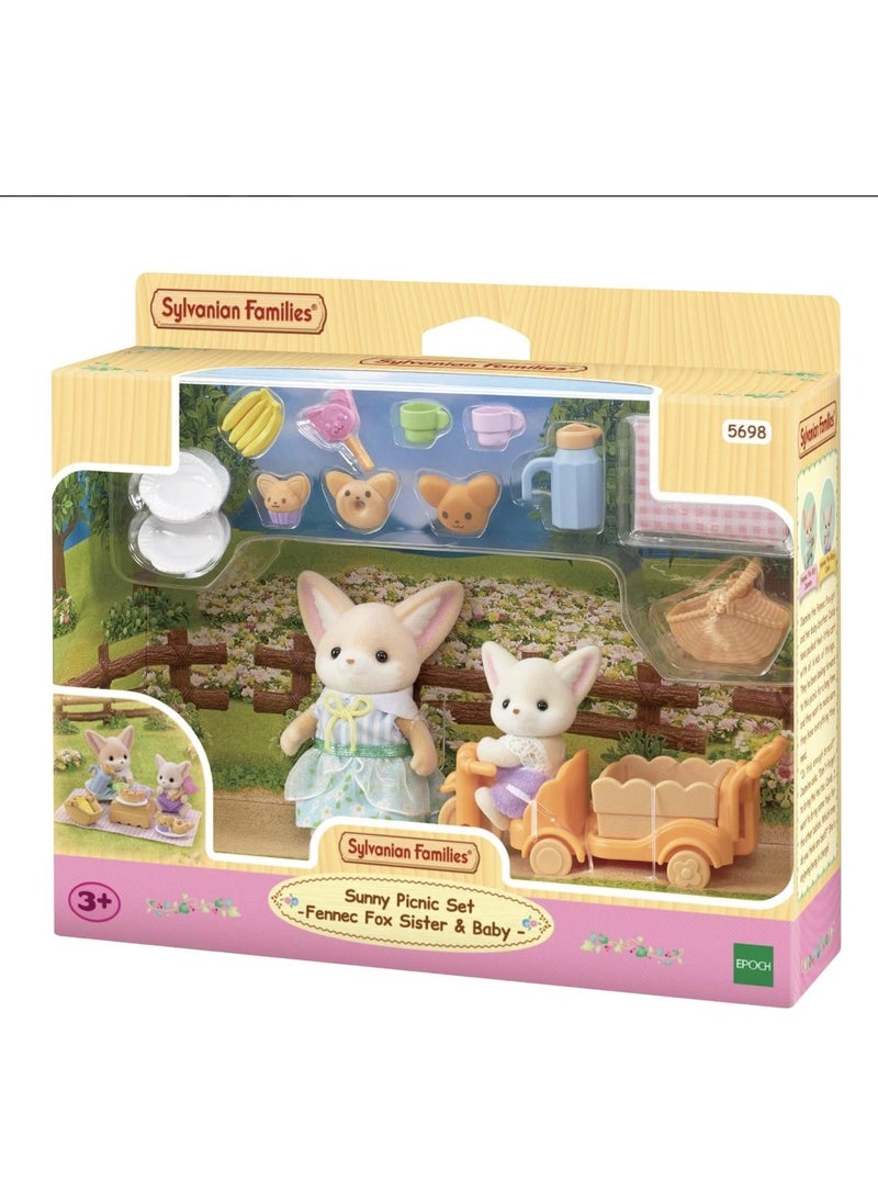 Sylvanian Families Picnic Set - Desert Fox Girl and Baby 5698  - Image 2