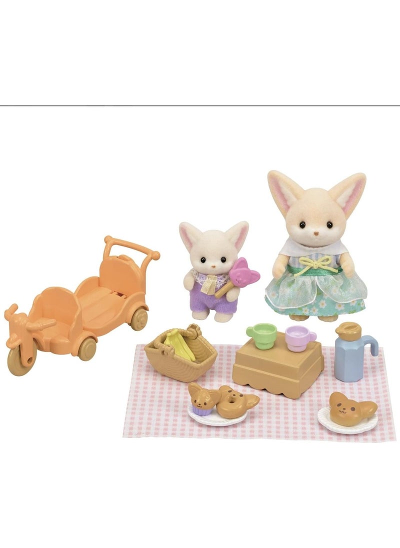Sylvanian Families Picnic Set - Desert Fox Girl and Baby 5698  - Image 1