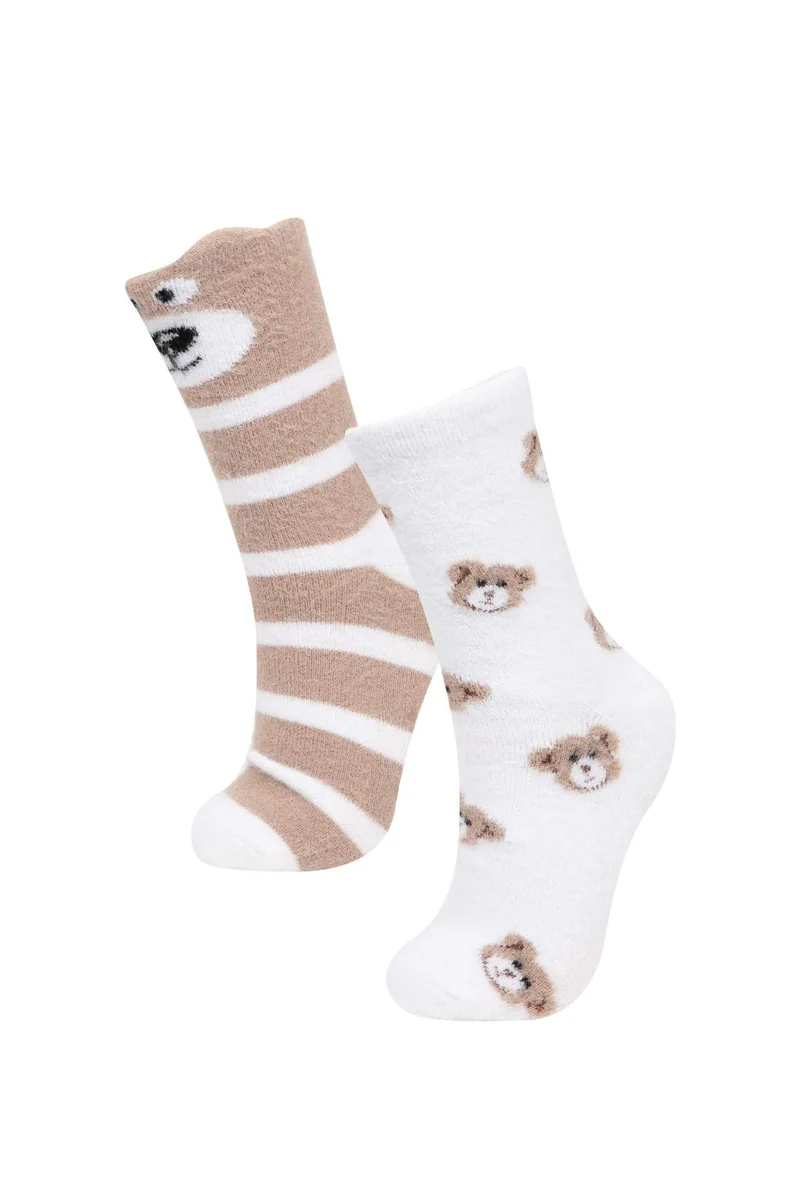 ديفاكتو Woman Animal Print 2 piece Winter Socks