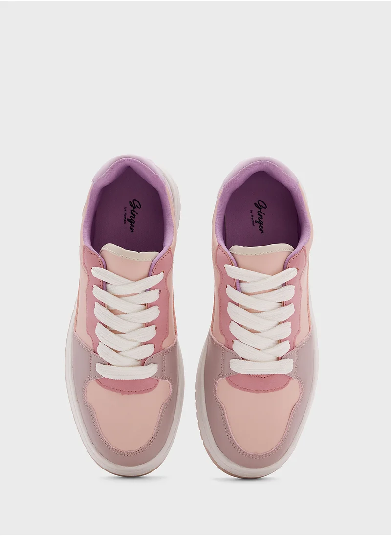 Ginger Colorblock Lace Up Sneakers
