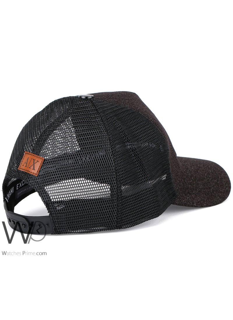 Armani Exchange Armani Exchange AX Trucker Mesh Cap Black Gray Color Cotton Hat For Men  - Image 2